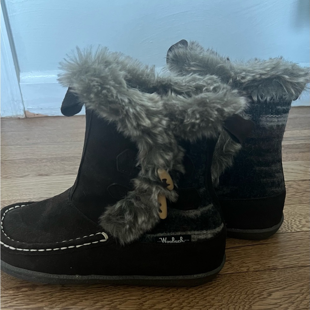 Woolrich Doe Creek Moccasin Winter Boots Women's 8 Brown Leather/Faux Fur NWOB